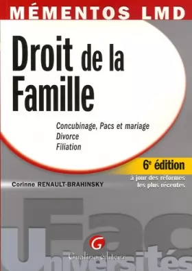 Couverture du produit · Droit de la Famille : Concubinage, PACS et mariage, Divorce, Filiation
