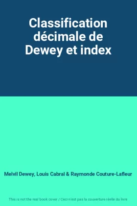 Couverture du produit · Classification décimale de Dewey et index