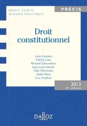 Couverture du produit · Droit constitutionnel 2013 - 15e éd.: Édition 2013