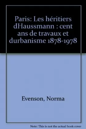 Couverture du produit · Paris, les héritiers d'Haussmann