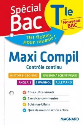 Couverture du produit · Spécial Bac Maxi Compil de Fiches contrôle continu Tle Bac 2021: Tout le programme en 191 fiches, cours ultra-visuel, mémos, sc