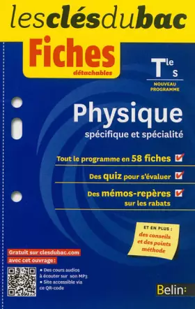 Couverture du produit · Physique Tle S spécifique et spécialité: Fiches détachables
