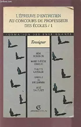 Couverture du produit · L'épreuve d'entretien au concours de professeurs des écoles