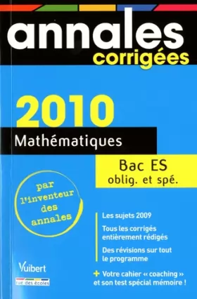 Couverture du produit · Mathématiques Bac série ES 2010