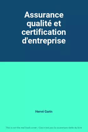 Couverture du produit · Assurance qualité et certification d'entreprise