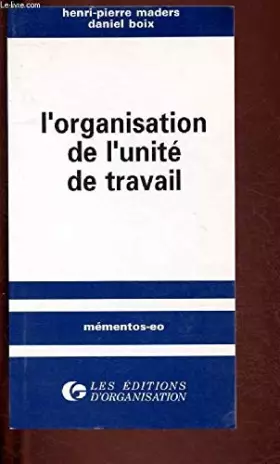 Couverture du produit · Organisation de l'unité de travail (memento)