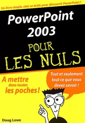 Couverture du produit · Powerpoint 2003 poche pour les Nuls