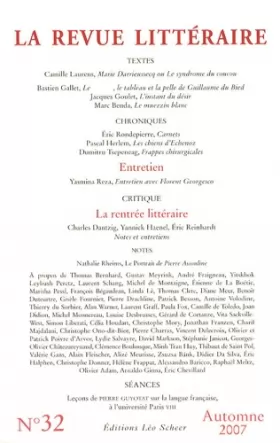 Couverture du produit · La Revue Littéraire, N°32, automne 2007