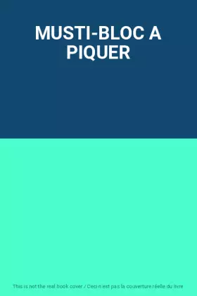 Couverture du produit · MUSTI-BLOC A PIQUER