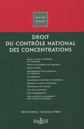 Couverture du produit · Droit du contrôle national des concentrations