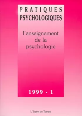Couverture du produit · Pratiques psychologiques 1999, n° 1 : L'Enseignement de la Psychologie