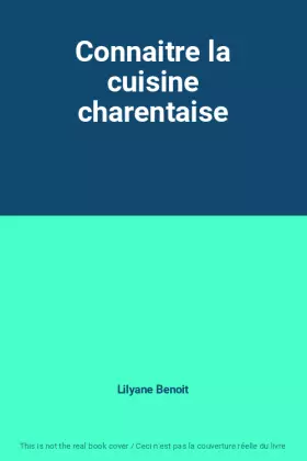 Couverture du produit · Connaitre la cuisine charentaise