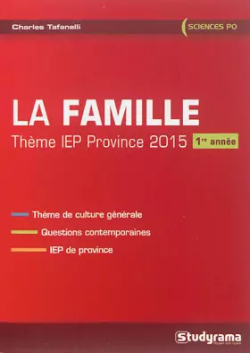 Couverture du produit · La famille : Thème IEP 1re année