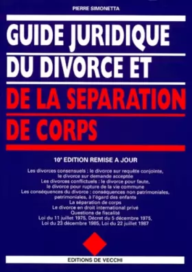 Couverture du produit · Guide juridique du divorce et de la séparation de corps