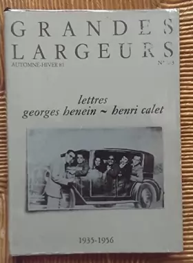 Couverture du produit · Lettres Georges Henein- Henri Calet