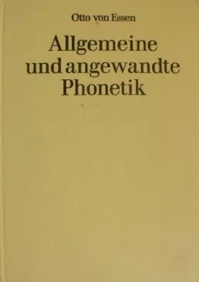 Couverture du produit · Allgemeine Und Angewandte Phonetik