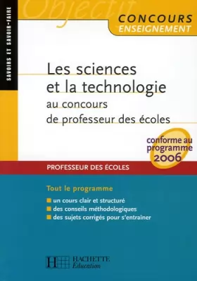 Couverture du produit · Les sciences et la technologie au concours de Professeur des écoles