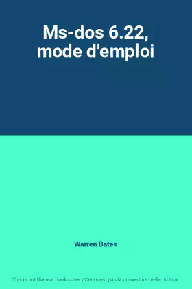 Couverture du produit · Ms-dos 6.22, mode d'emploi
