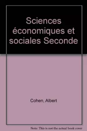 Couverture du produit · Sciences économiques et sociales, 2nde. Livre de l'élève