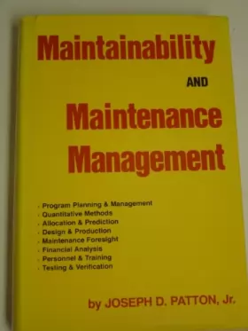 Couverture du produit · Maintainability & Maintenance Management,