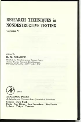 Couverture du produit · Research Techniques in Nondestructive Testing