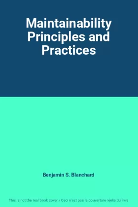 Couverture du produit · Maintainability Principles and Practices