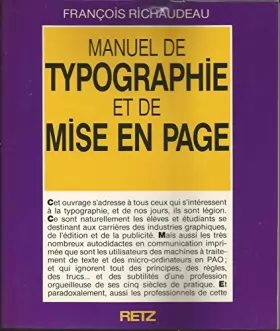 Couverture du produit · Manuel de typographie et de mise en page