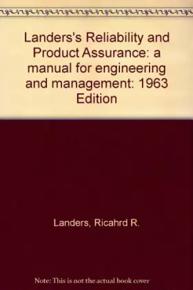 Couverture du produit · Reliability and Product Assurance