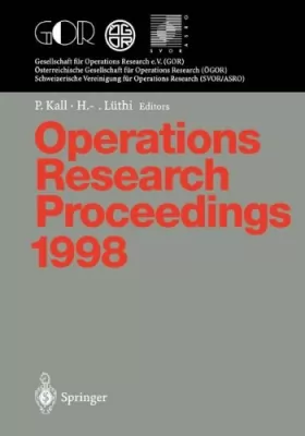Couverture du produit · Operations Research Proceedings 1998. Selected Papers of the International Conference on Operations Research Zurich, August 31 