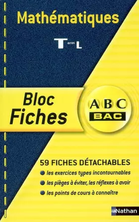 Couverture du produit · Blocs fiches ABC BAC : Maths, terminale L Spécialité