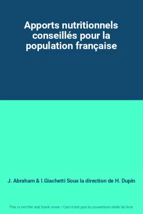 Couverture du produit · Apports nutritionnels conseillés pour la population française