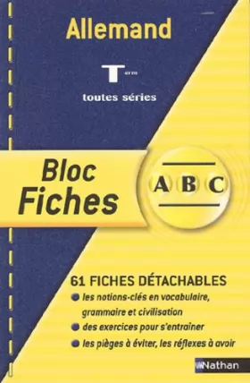 Couverture du produit · Blocs fiches ABC BAC : Allemand, terminales L, ES, S