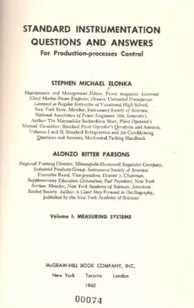 Couverture du produit · Standard Instrumentation Questions and Answers: v. 1