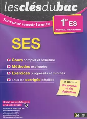 Couverture du produit · Les Clés du Bac - Tout pour réussir l'année - SES 1re ES