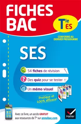 Couverture du produit · Fiches bac SES Tle ES: fiches de révision Terminale ES