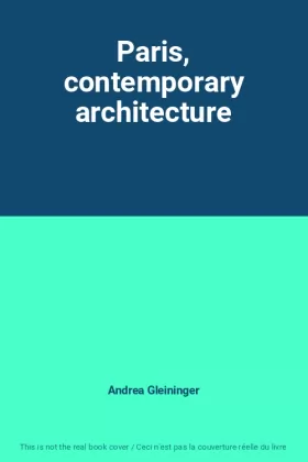 Couverture du produit · Paris, contemporary architecture
