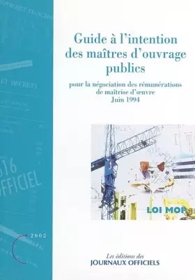 Couverture du produit · Guide d'intention des maitres d'ouvrage publics. pour la négociation des renumer