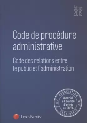 Couverture du produit · Code de procédure administrative 2019