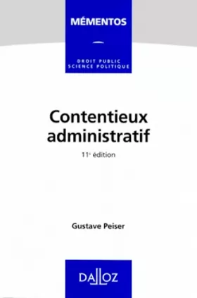 Couverture du produit · CONTENTIEUX ADMINISTRATIF. 11ème édition