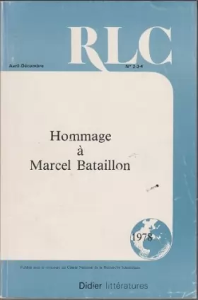 Couverture du produit · Hommage à Marcel Bataillon