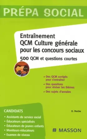 Couverture du produit · Entraînement QCM de culture générale pour les concours sociaux : 500 QCM et questions courtes