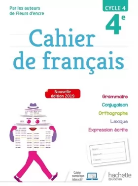 Couverture du produit · Cahier de français cycle 4 / 4e - éd. 2019