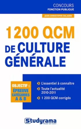 Couverture du produit · 1200 qcm de culture générale a/b