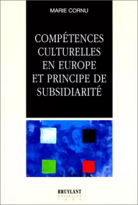 Couverture du produit · Compétences culturelles en Europe et principe de subsidiarité