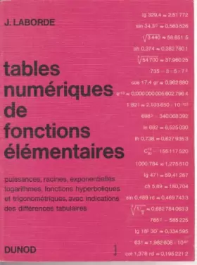 Couverture du produit · tables numériques de fonctions élémentaires