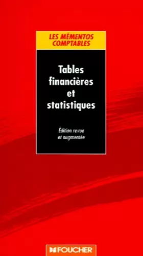 Couverture du produit · Tables financières et statistiques, mémento