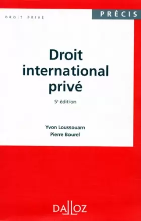 Couverture du produit · DROIT INTERNATIONAL PRIVE. 5ème édition 1996