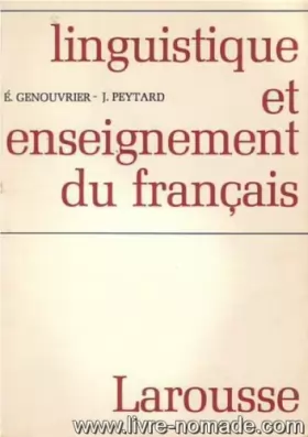Couverture du produit · Linguistique et enseignement du français