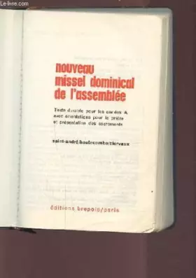 Couverture du produit · NOUVEAU MISSEL DOMINICAL DE L'ASSEMBLEE - TEXTE DURABLE POUR LES ANNEES A AVEC ORIENTATIONS POUR LA PRIERE ET PRESENTATION DES 