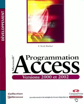 Couverture du produit · Programmation Access 2002